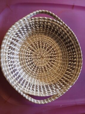 Handwoven Natural and Brown Wicker Storage Basket - Home Accents